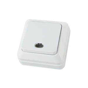 Выключатель 1 клавишный с подсветкой ОЛИМП - интернет-магазин электротоваров "Экспресс-электро" (изображение 1)