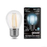 Светодиодная лампа Gauss  5W E27 4100K Шар Filament - интернет-магазин электротоваров "Экспресс-электро"
