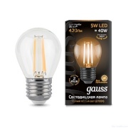 Светодиодная лампа Gauss 5W E27 2700K Шар Filament - интернет-магазин электротоваров "Экспресс-электро"