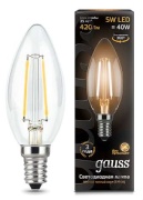 Светодиодная лампа Gauss  5W E14 2700K Filament - интернет-магазин электротоваров "Экспресс-электро"