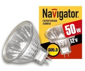 Галогенная лампа Navigator MR16 50W 12V GU5.3 - интернет-магазин электротоваров "Экспресс-электро" (изображение 1)