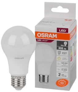 Светодиодная лампа Osram LVCLA75 10W 830 Е27 - интернет-магазин электротоваров "Экспресс-электро" (изображение 1)