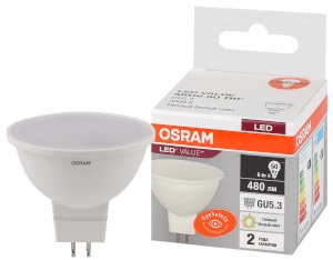 Светодиодная лампа Osram LVMR1650 6W 830 GU5.3 - интернет-магазин электротоваров "Экспресс-электро" (изображение 1)